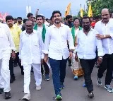 Nara lokesh padayatra continues in Gannavaram constituency as locals extends huge support to lokesh