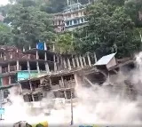 Several houses collapsed due to landslides in Anni town of Kullu district