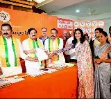 Akula Srivani files for 4 constituencies from BJP