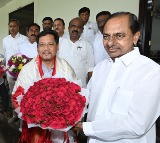 Meghalaya CM calls on KCR in Hyderabad