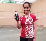 Saina Nehwal drinks Evocus Black Water