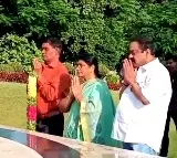 Lakshmi Parvathi visits NTR samadhi after Chandrababu Naidu sent to jail