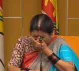 Nannapaneni Rajakumari cries during press meet