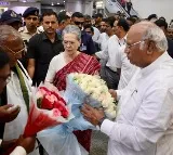 Top Congress leaders arrive in Hyderabad for CWC meet