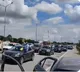 IT employees protests with cars in Hyderabad