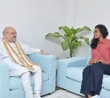 PV Sindhu met Amit Shah in Hyderabad