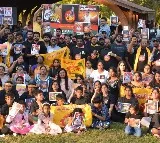 Chandrababu supporters protests in Belgium and London
