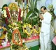 KCR and KTR puja at Pragathi Bhavan ganesh