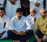 TDP leaders deeksha at Raj Ghat