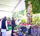 Former VP VenkaiahNaidu unveils the statue of ANR at Annapurna Studios marking the centenary birthday