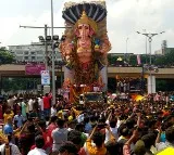 Immersion procession of Hyderabad's tallest Ganesh idol underway