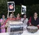 Nara Bhuvaneswari playing drums in Hyderabad in the part of Motha Mogiddam