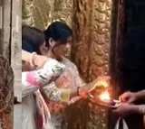 Tamil Nadu CM MK Stalin daughter Senthamarai Stalin visited Sattainathar Temple