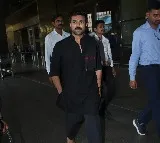 RamCharan was seen in bare feet today at the Mumbai airport