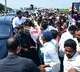 People expressing solidarity to Nara Lokesh while he is going to Rajahmundry