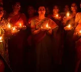 TDP cadre express their solidarity by lighting candle and cell phone lights