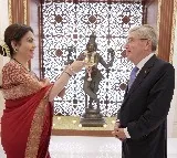 Nita Ambani welcomes IOC Chief Thomas Bach in Mumbai