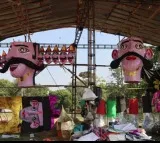Digital effigies of Ravana, Kumbhakaran and Meghnath in Ramlila