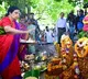 Nara Bhuvaneswari offers prayers in Naravaripalle