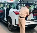 Inspections by Election Officers in Minister Puvvada Ajays vehicle