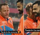 Kohli gifts his signed jersey to Nederlands cricketer Roelof van der Merwe