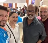 Madhuri celebrates Team India's win, poses for selfie with
 Rajinikanth, Anushka