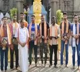 Team India players in Simhadri Appanna temple