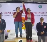 Actress Pragathi won bronze in national bench press championship