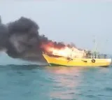 Coast Guard rescues 11 fishermen as boat catches fire off Andhra coast