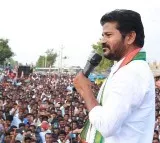 Revanth Reddy leaves in rally for Gandhi Bhavan