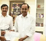 Gajwel Winning certificate given to KCR by Vonteru Pratap reddy