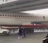 Ex Air India scrap plane gets stuck under bridge in Bihar