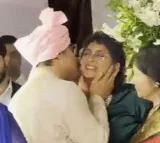 Aamir Khan Greets Ex Wife Kiran Rao With A Kiss At Daughter Ira Wedding