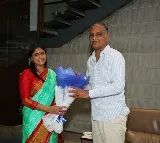 YS Sharmila invitation card to Harish Rao