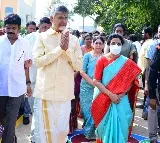 Chandrababu and Lokesh attends various programs in their village