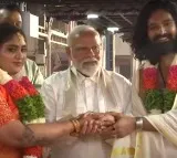 PM hands garlands to couple stars witness the union in Kerala