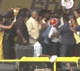 Security personnel saves Chandrababu from slippery