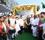Telangana CM flags off 100 new buses of TSRTC