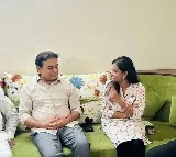 Former minister KTR visited MLA Lasya Nanditha as she met accident recently