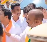 Eggs thrown at Bandi Sanjay Convoy