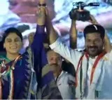 Telangana CM Revanth Reddy and APCC President Sharmila Share Stage in Vizag