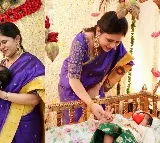 First Cradle Ceremony To Tollywood Hero Nikhil First Child