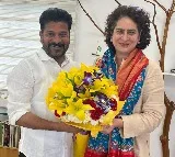 Revanth Reddy meets Sonia Gandhi and Praiyanka Gandhi