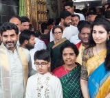 Pics of Nara Lokesh and family in Tirumala