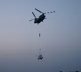 IAF Chinook helicopter in PUSHPAK RLV-LEX 2 mission