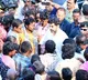 Lokesh met construction workers in Mangalagiri
