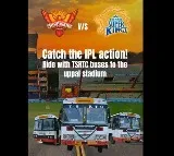 TSRTC Special Busses to Uppal Cricket Stadium