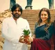 Trisha gifts a plant to Pawan Kalyan