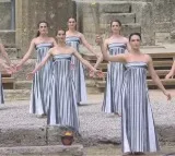 Olympic torch for Paris2024 lit in Olympia