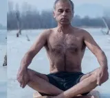China UN Official Chatterjee yoga in sub zero temperatures